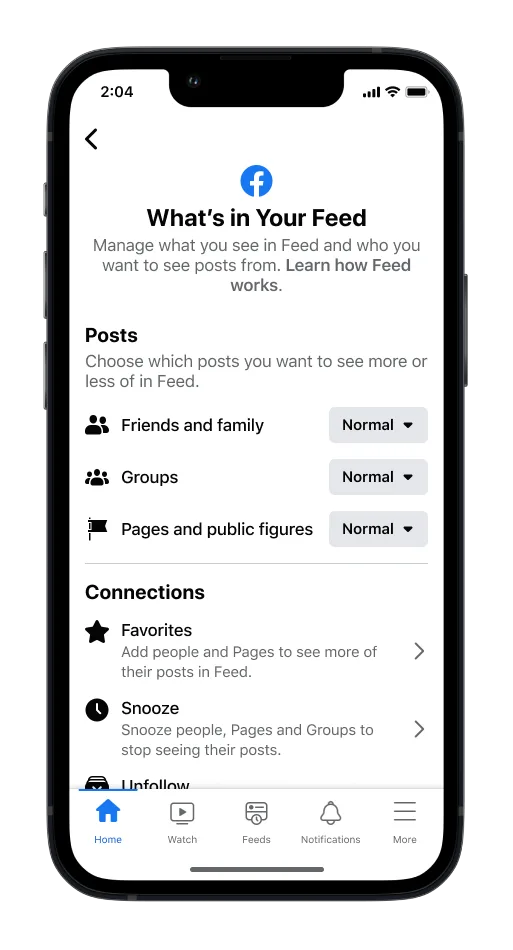 Imagem relacionada a Nova opção no Facebook permite configurar tipos de posts que devem aparecer mais ou menos