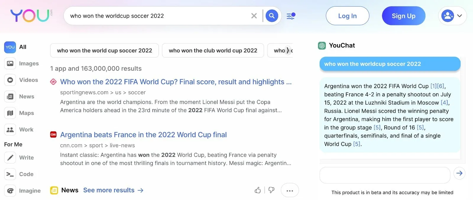 Imagem relacionada a Busca You.com lança chatbot no estilo ChatGPT