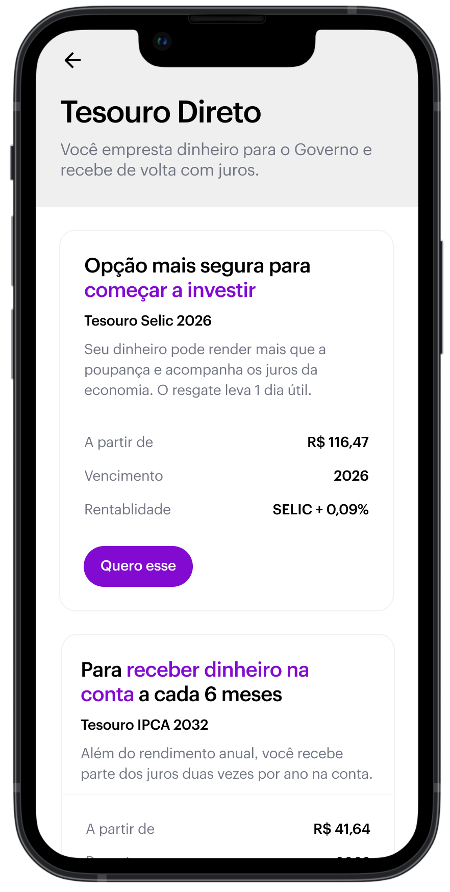 Imagem relacionada a Nubank agora permite investir no Tesouro Direto pelo aplicativo