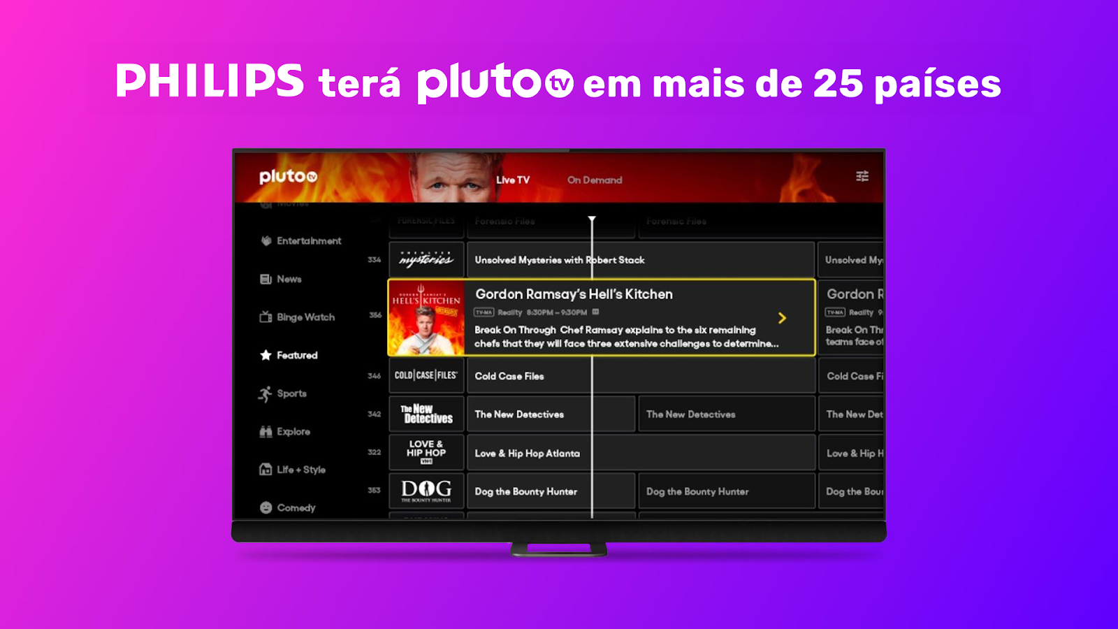 Imagem relacionada a Pluto TV e Philips se unem para oferecer streaming gratuito