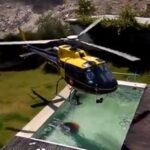 Imagem relacionada a Helicóptero leva água de piscina para ajudar a combater um incêndio florestal