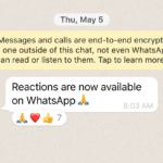Imagem relacionada a Reações em mensagens do WhatsApp é lançado