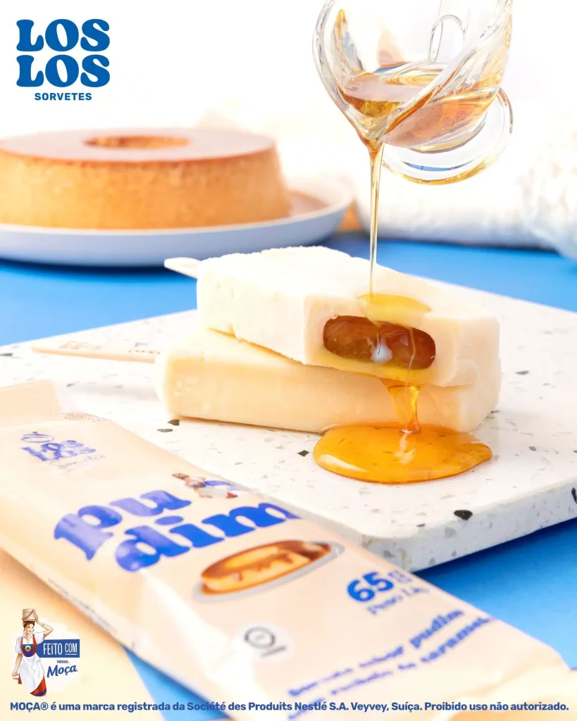 Imagem relacionada a Picolé de Pudim: Los Los e Nestlé transformam sobremesa clássica em sorvete